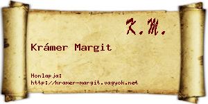 Krámer Margit névjegykártya